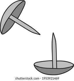 Thumbtack-Vektorgrafik einzeln auf weißem Hintergrund