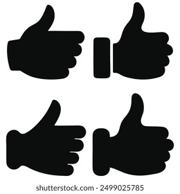 Thumb-up icon set. It includes like, favorite, admire, endorse, and more icons. Thumbs up and thumbs down circle emblems. Thumbs Up Icon Set Silhouette. Like Icon. like Sign. Finger up. Silhouette.