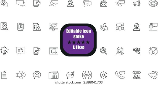 Thumb-up icon set. It includes like, favorite