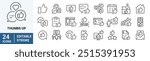 Thumb-up icon set. like, favorite, admire, endorse. Editable Vector Stroke.