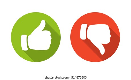 Thump Up and Thump Down Hands - vector illustration