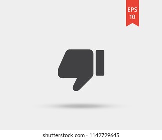 Thump down icon, dislike or unlike button vector web icon isolated on white background, EPS 10, top view