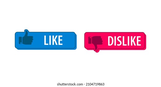 Thump Up and Thump Down or Like and Dislike buttons Hands - vector illustration