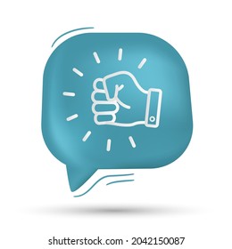 Thump icon vector in speech bubble - Modern design