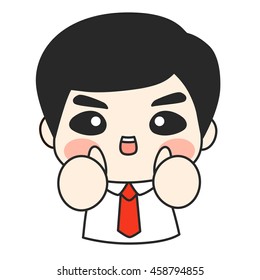 Thump up sign, business man, vector illustration