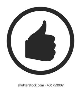 Thump up sign simple icon on background