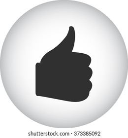 Thump up simple icon on colorful round background