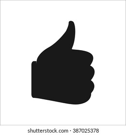 Thump up simple icon on white background