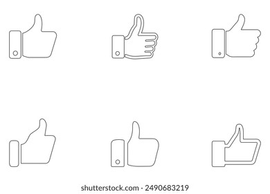 thumps up like hand emoji icon in deferent stye on white background