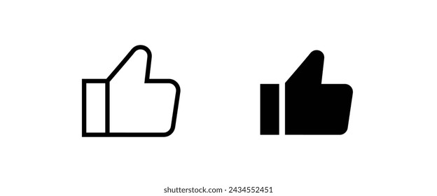 Icono de vector de contorno, conjunto de iconos de línea de icono de pulgar hacia arriba, trazo editable aislado en blanco, ilustración de contorno de vector lineal, estilo de diseño de logotipo de símbolo