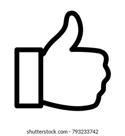 Thumps Up Like Outline Vector Icon