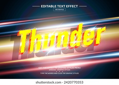 Plantilla de efecto de texto modificable Thunder 3D