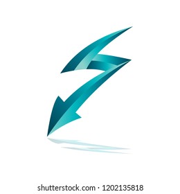 Thunder Arrow With Letter S Logo