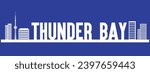 Thunder Bay city, Canada beautiful vector illustration in letter