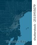 Thunder Bay, Ontario, Canada artistic blueprint map poster