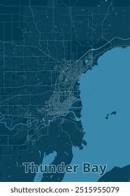 Cartaz do mapa artístico de Thunder Bay, Ontário, Canadá