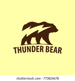 Thunder Bear Logo : Layered Vector Illustration - Easy to Edit
