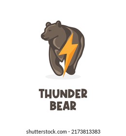 Thunder bear vector illustration logo
