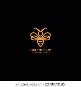 Thunder bee logo icon design template. vector luxury