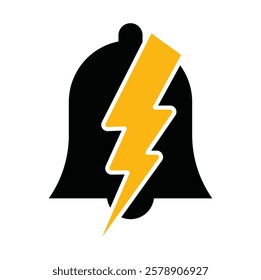 Thunder bell icon vector logo design vector.