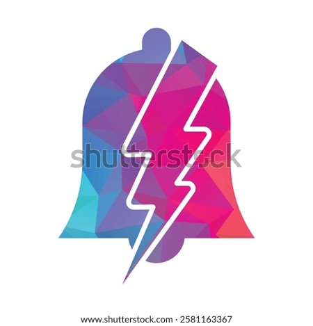 Thunder bell icon vector logo design vector.