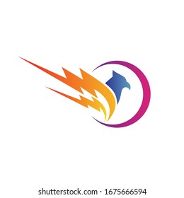 Thunder bird logo design vector