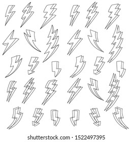thunder and bold light vector. thunder line -  vector