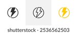 Thunder Bold Lightning Flash icons, Lightning bolt icon. Vector lightning logo electric, set of thunder and lightnings. Lightning bolt signs, Lightnings icon set illustration.