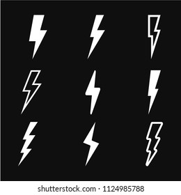 Thunder Bold Lightning Flash Icons Stock Vector