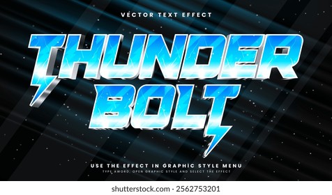 Thunder Bolt 3D editable text effect template Suitable for thunder pattern