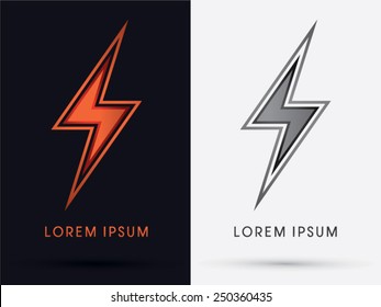 Thunder, Bolt ,Abstract Lighting flat, logo, symbol, icon, graphic, vector.