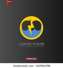 Thunder bolt concept logo icon template vector illustration design