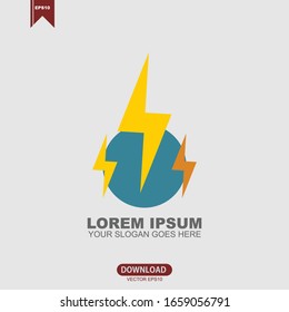 Thunder bolt concept logo icon template vector illustration design