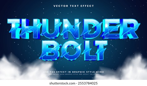 Thunder Bolt editable text effect Template Suitable for electric Blue text Style