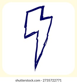 Thunder Bolt Flash Graffiti Tag. Bold Hand-Drawn Street Art Storm Symbol with Rough Urban Marker Style.