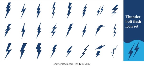thunder bolt flash icon, yellow flash lightning bolt icon - Electric power icon symbol - Power energy icon sign. vector illustration