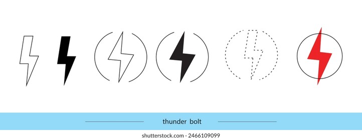 thunder  bolt  flash lightning  signs icon design  for st