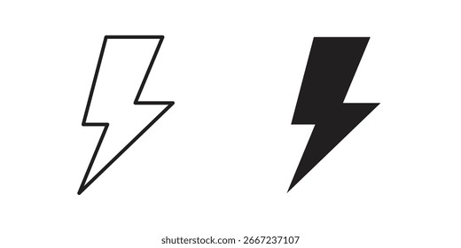 Thunder bolt icon elements. doodle graphics icons.