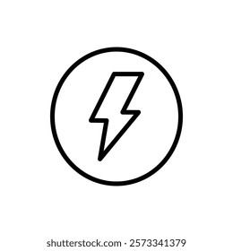 Thunder bolt icon Flat fill set collection