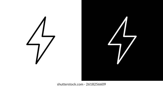 Thunder ícone de parafuso forma gráfico simples clipart símbolo. linha fina contorno arte