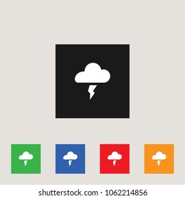 Thunder bolt Icon, stock vector illustration, EPS10.