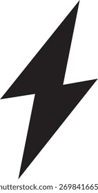 Thunder or bolt icon vector illustration black isolated logo electric energy