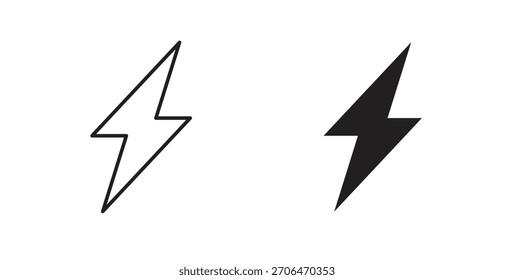 Thunder bolt icon for websites and mobile minimalistic flat design.