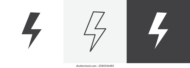 Thunder bolt icons graphics pack vectors.