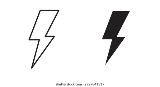 Iconos del perno del trueno. Iconos de contorno Vector colección. ilustraciones planas