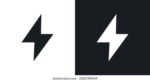 Thunder bolt icons set vectors black and colored style