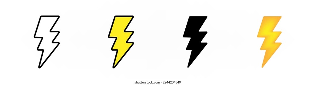 Thunder bolt icons simple illustration