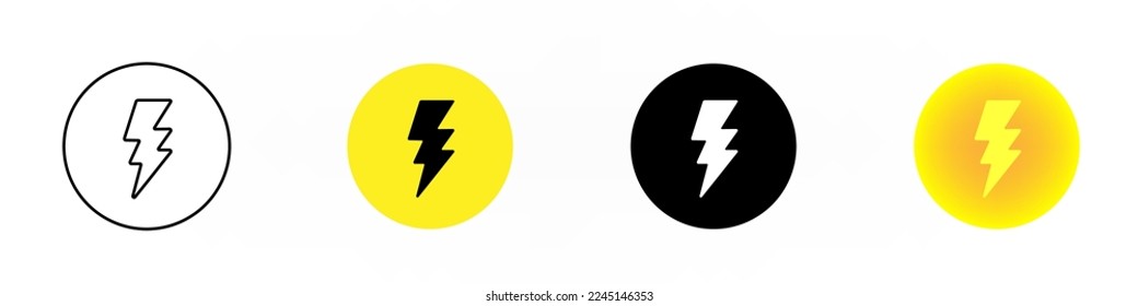 Thunder bolt icons simple illustration