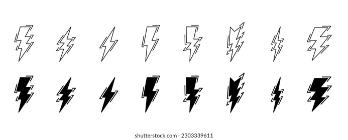 Thunder bolt icons simple illustration