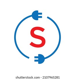 Thunder Bolt Letter S Electricity Logo. Electric Industrial, Power Sign Electric Bolt On S Letter Logo Vector Power Energy, Lightning, Electricity, 